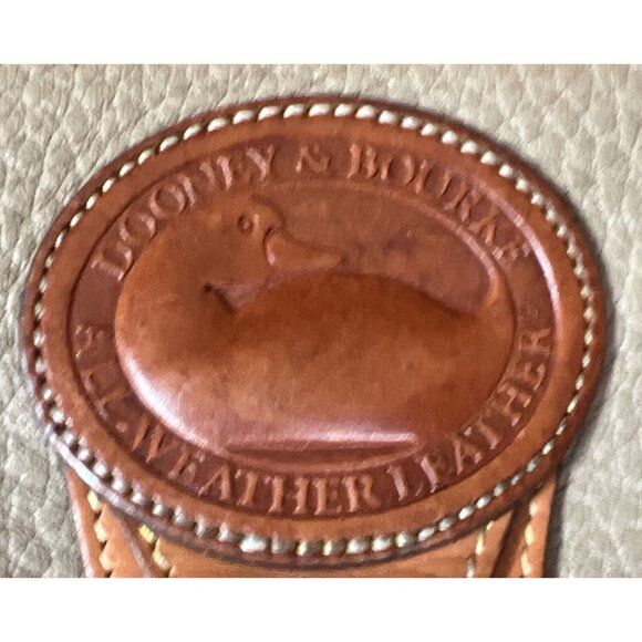 Dooney & Bourke Essex flap Crossbody Shoulder Pebbled Leather Taupe Tan Bag - Picture 3 of 12